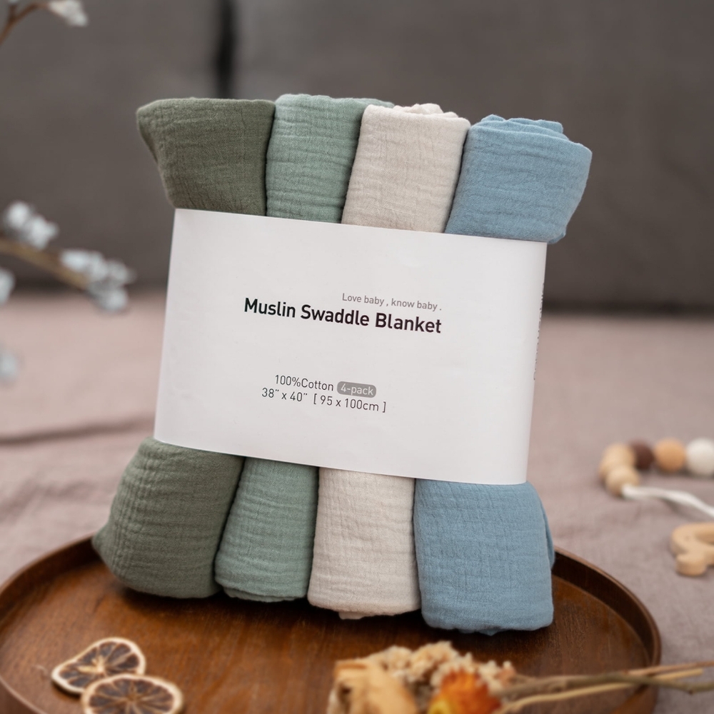 Muslin Swaddle Blanket Set - 4 Pack
